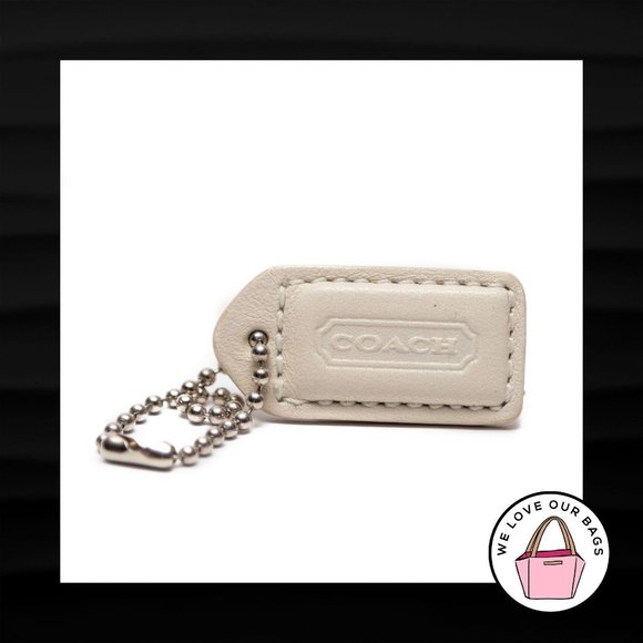 1.5" Small COACH WHITE LEATHER KEY FOB - Picture 1 of 1